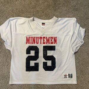 White Minutemen Jersey with Red and Black Accents